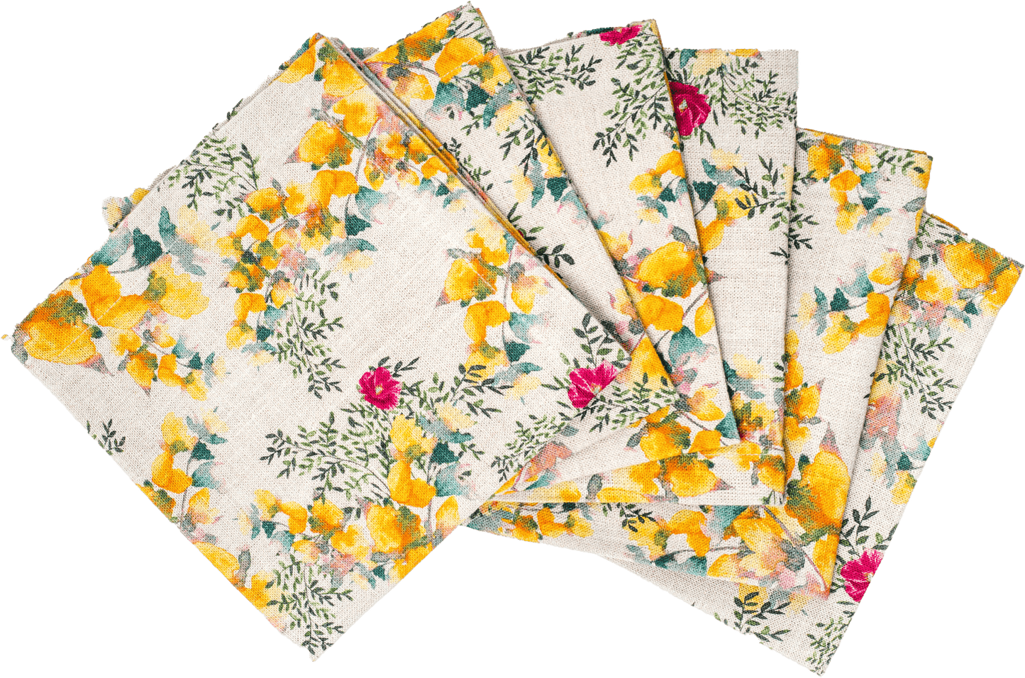 6 Organic Linen Napkins in Saint Valentine - Sophie Williamson Design