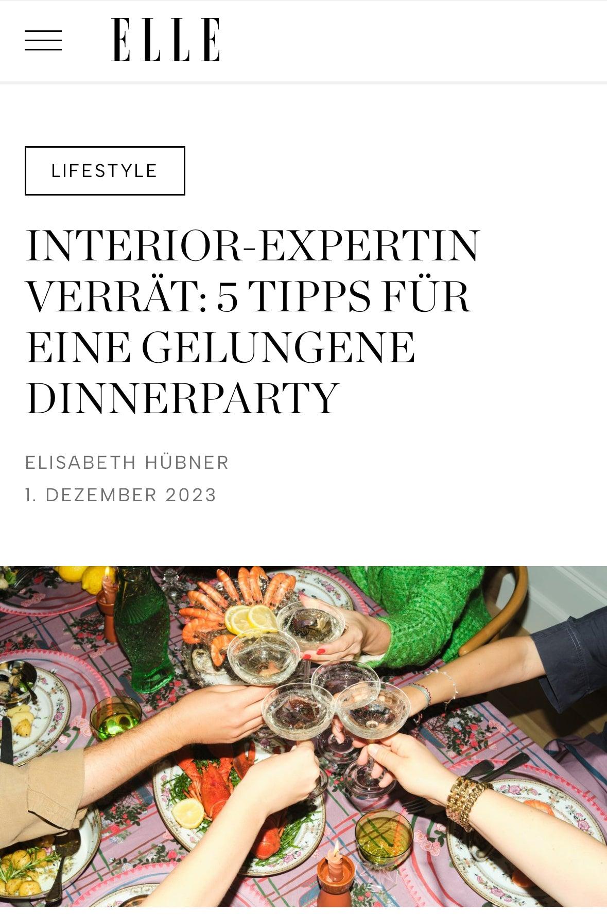 Elle.de on Sophie's 5 Tips for a Great Dinner Party - Sophie Williamson Design