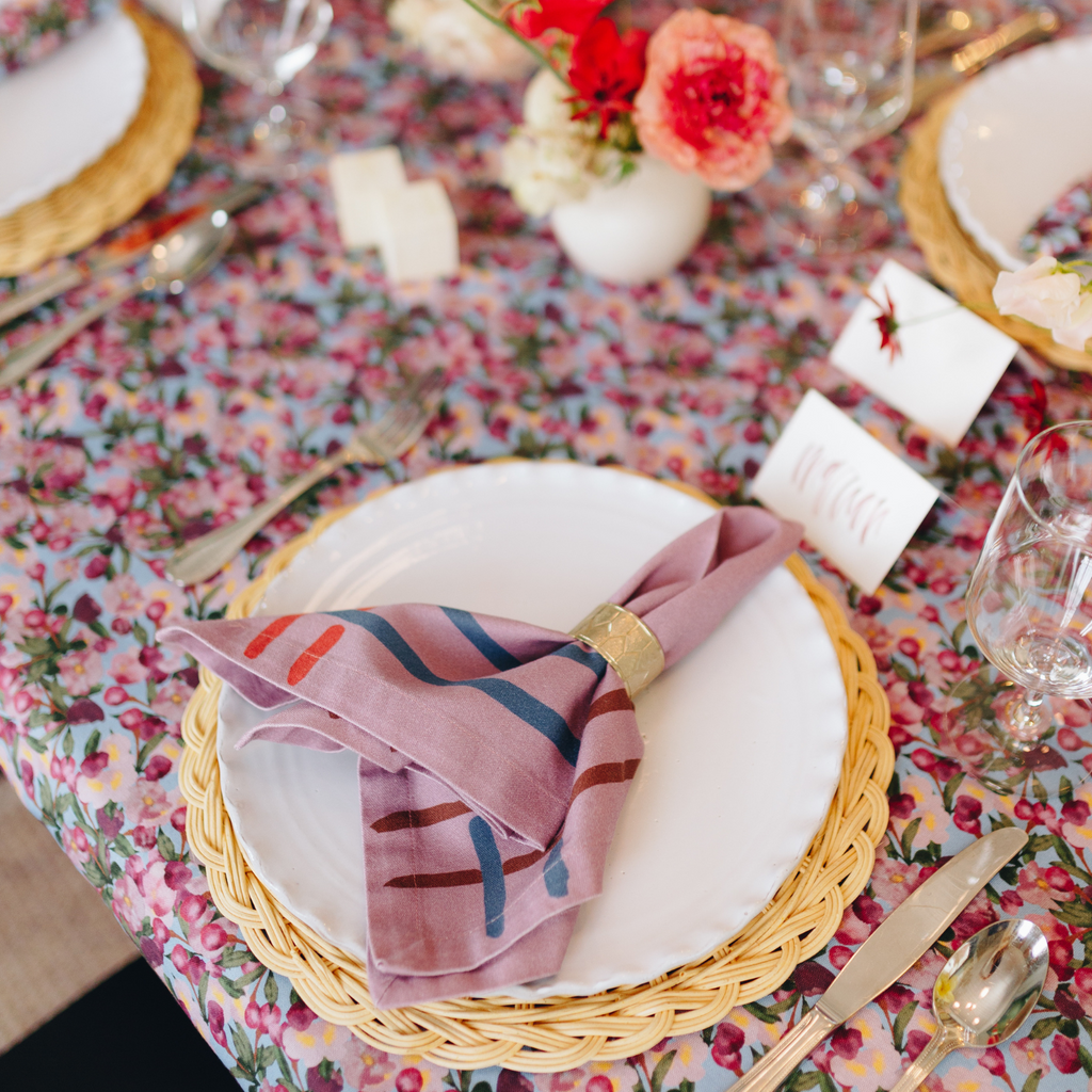 striped lilac napkin