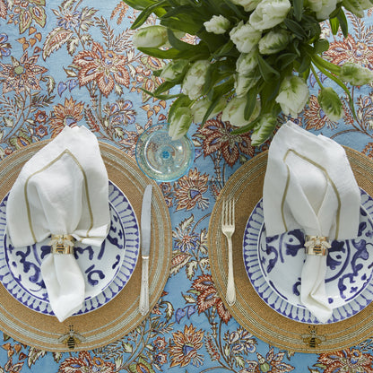 Stripey bee napkin rings, set of two