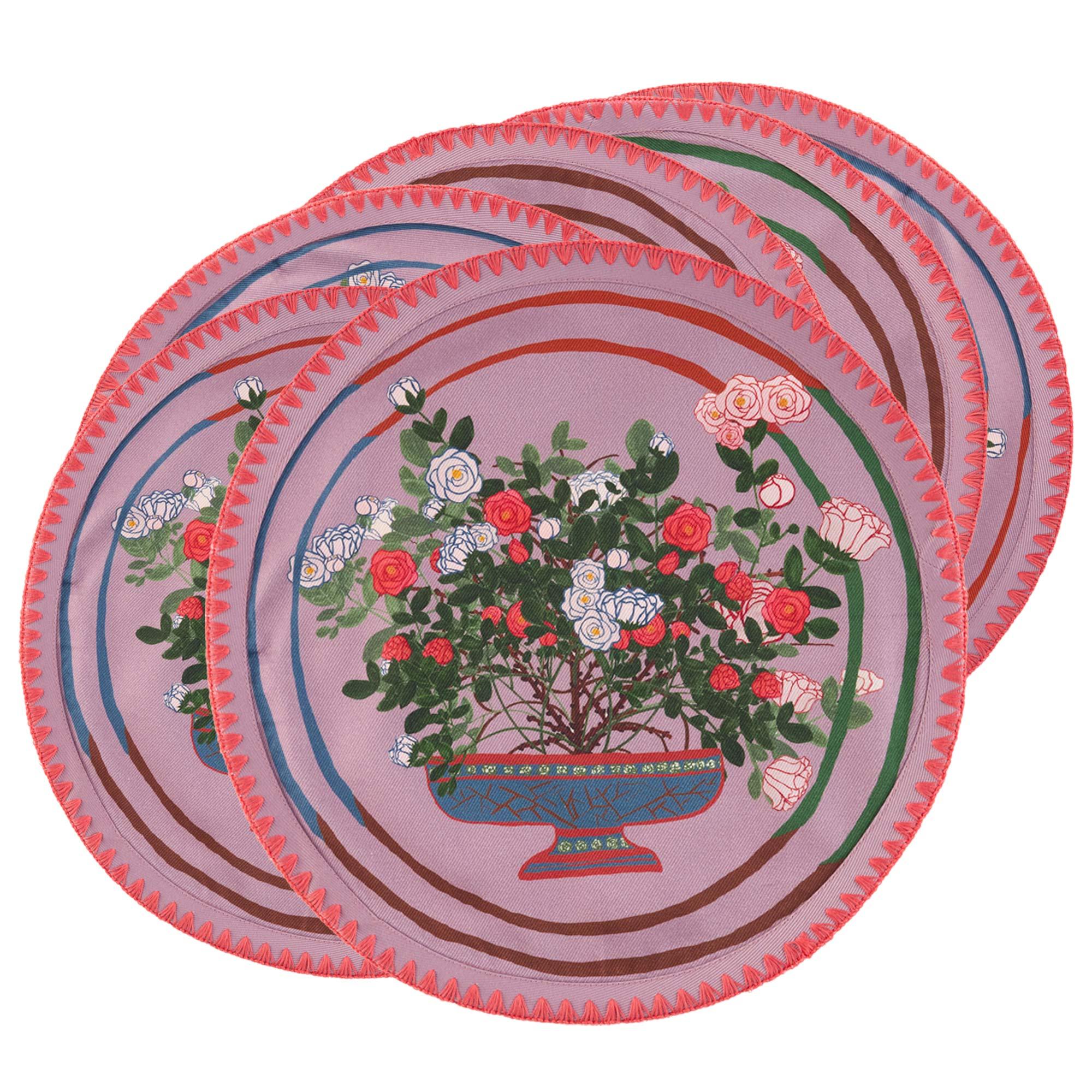 6 Round Placemats La Vie en Rose - Sophie Williamson Design