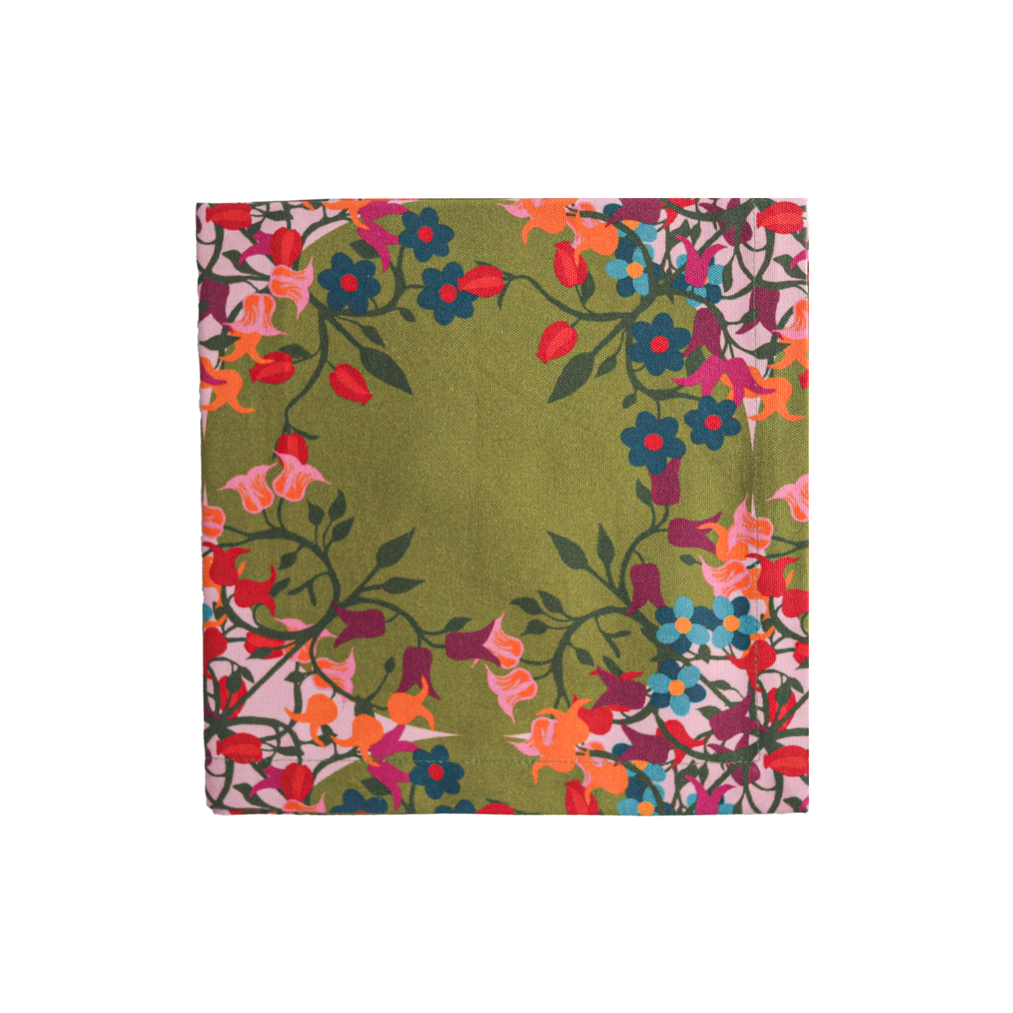 6 Napkins Blumen Green Offcut Version