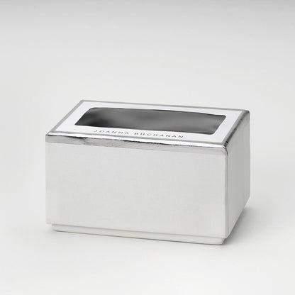 Crystal quartz napkin rings, grey, set of two