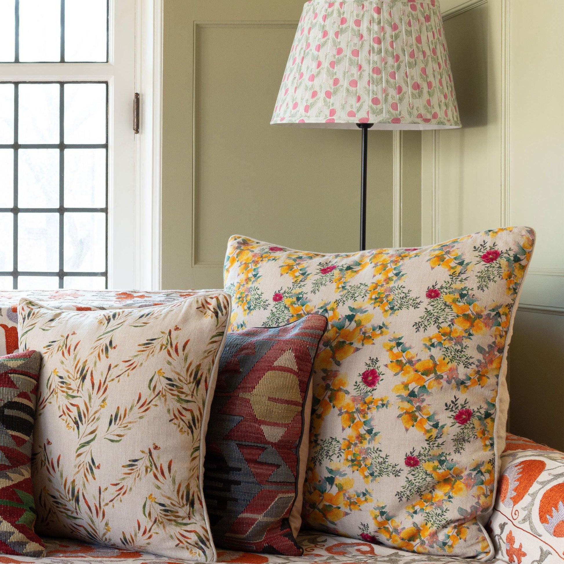 Organic Linen Pillow Cover in Saint Valentine - Sophie Williamson Fabrics