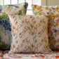 Organic Linen Pillow Cover in Red Palm - Sophie Williamson Fabrics