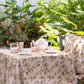 Organic Linen Tablecloth in Red Palm - Sophie Williamson Fabrics