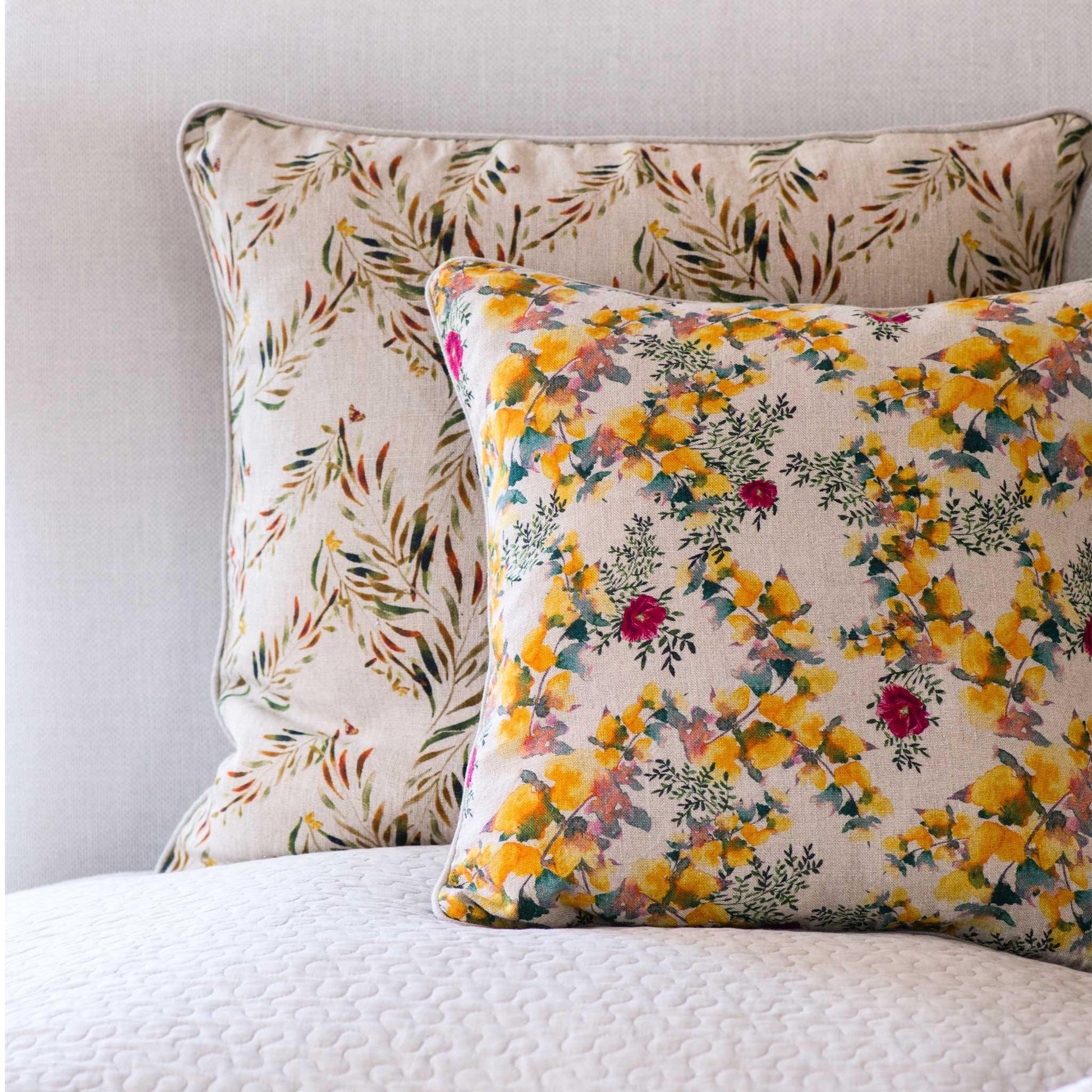 Organic Linen Pillow Cover in Saint Valentine - Sophie Williamson Fabrics