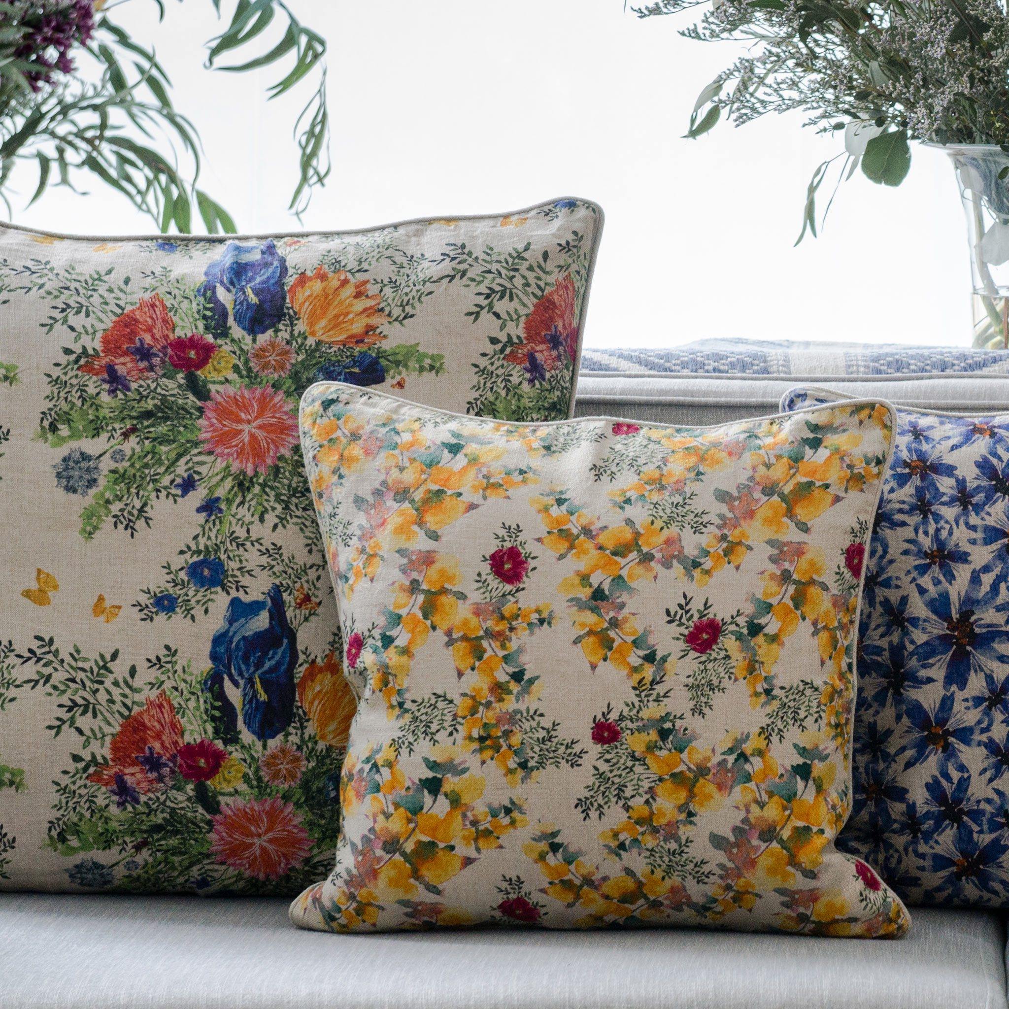 Organic Linen Pillow Cover in Saint Valentine - Sophie Williamson Fabrics