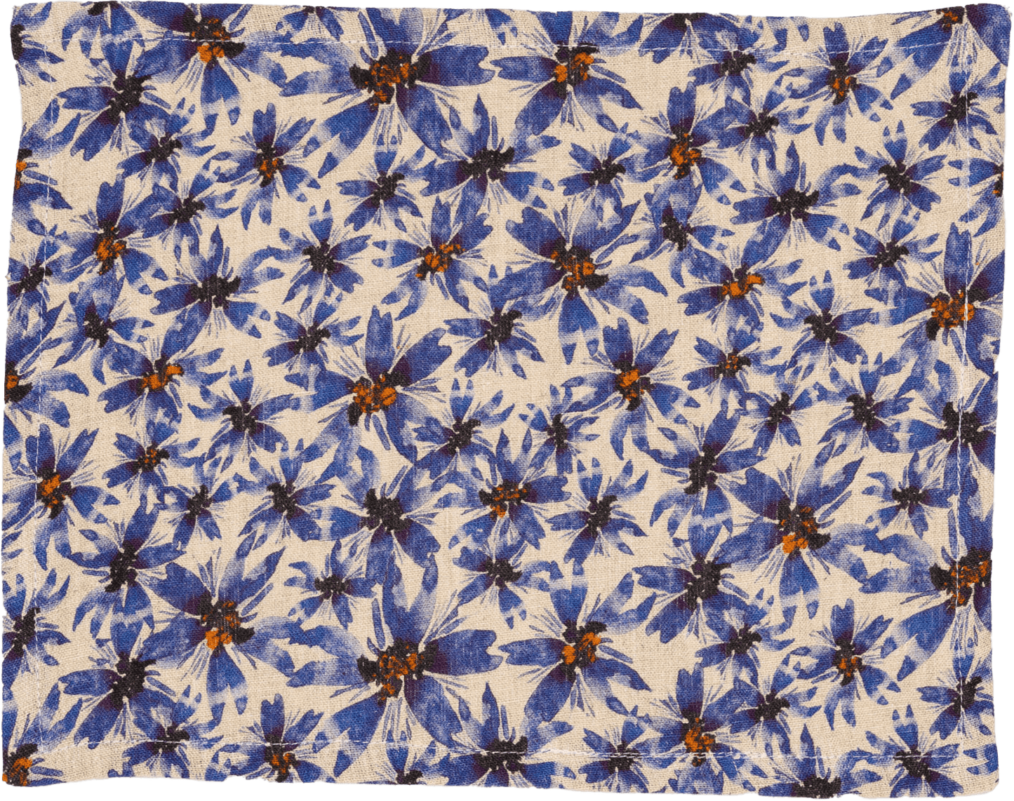6 Organic Linen Placemats in Blue Harem - Sophie Williamson Design