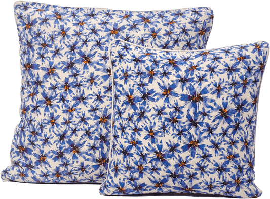 Organic Linen Pillow Cover in Blue Harem
