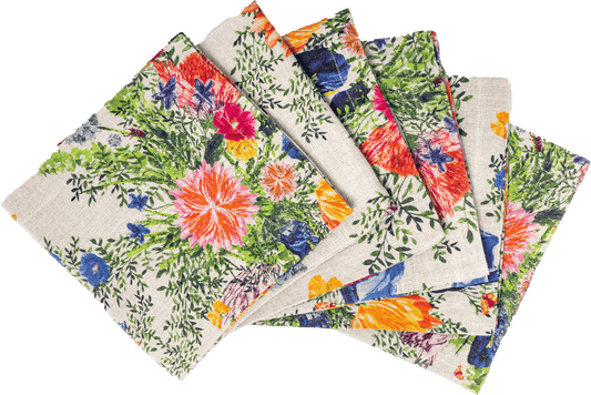 6 Organic Linen Napkins in Dramatic Iris - Sophie Williamson Design