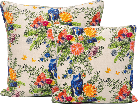 Organic Linen Pillow Cover in Dramatic Iris