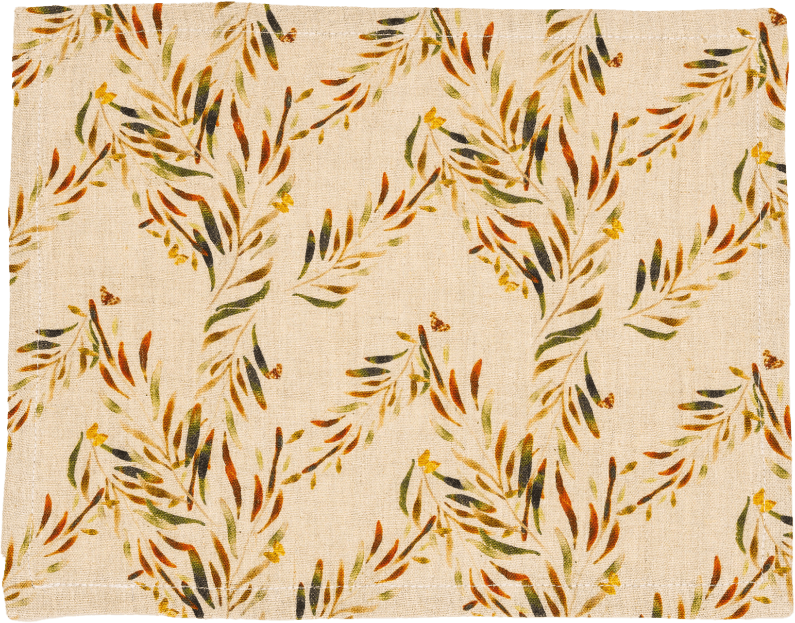 6 Organic Linen Placemats in Red Palm - Sophie Williamson Design