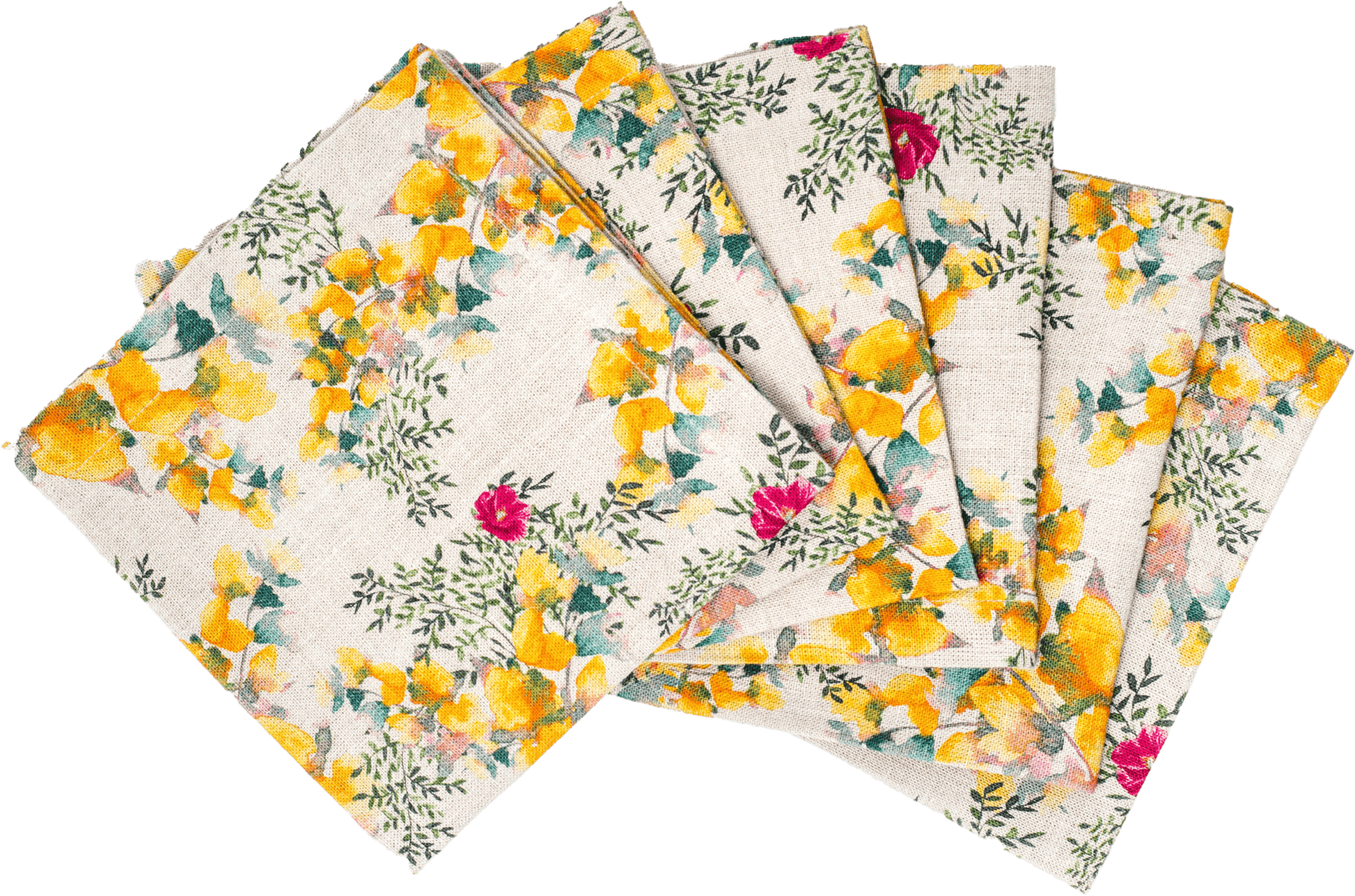 6 Organic Linen Napkins in Saint Valentine - Sophie Williamson Design
