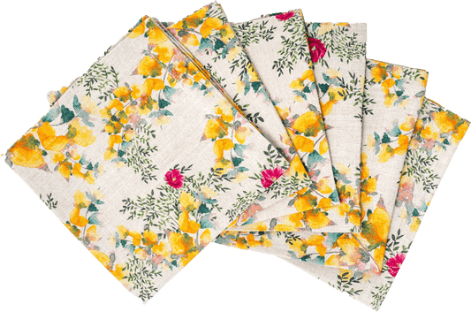 6 Organic Linen Napkins in Saint Valentine - Sophie Williamson Design