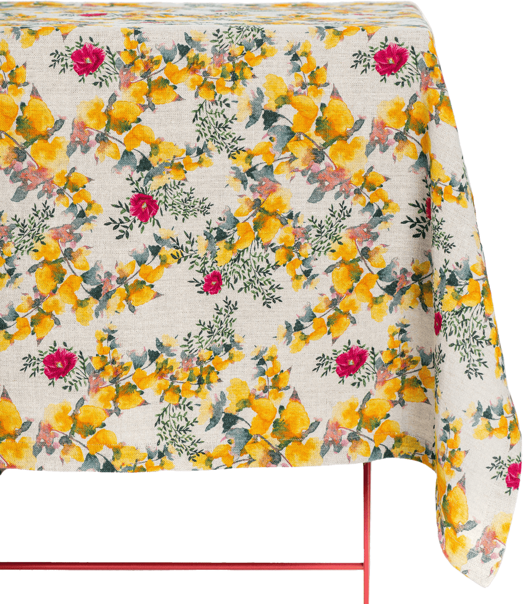 Organic Linen Tablecloth in Saint Valentine - Sophie Williamson Design