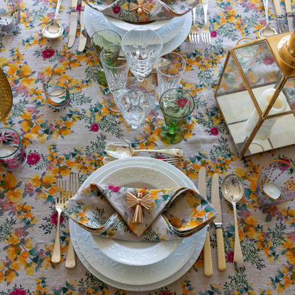 Organic Linen Tablecloth in Saint Valentine - Sophie Williamson Fabrics